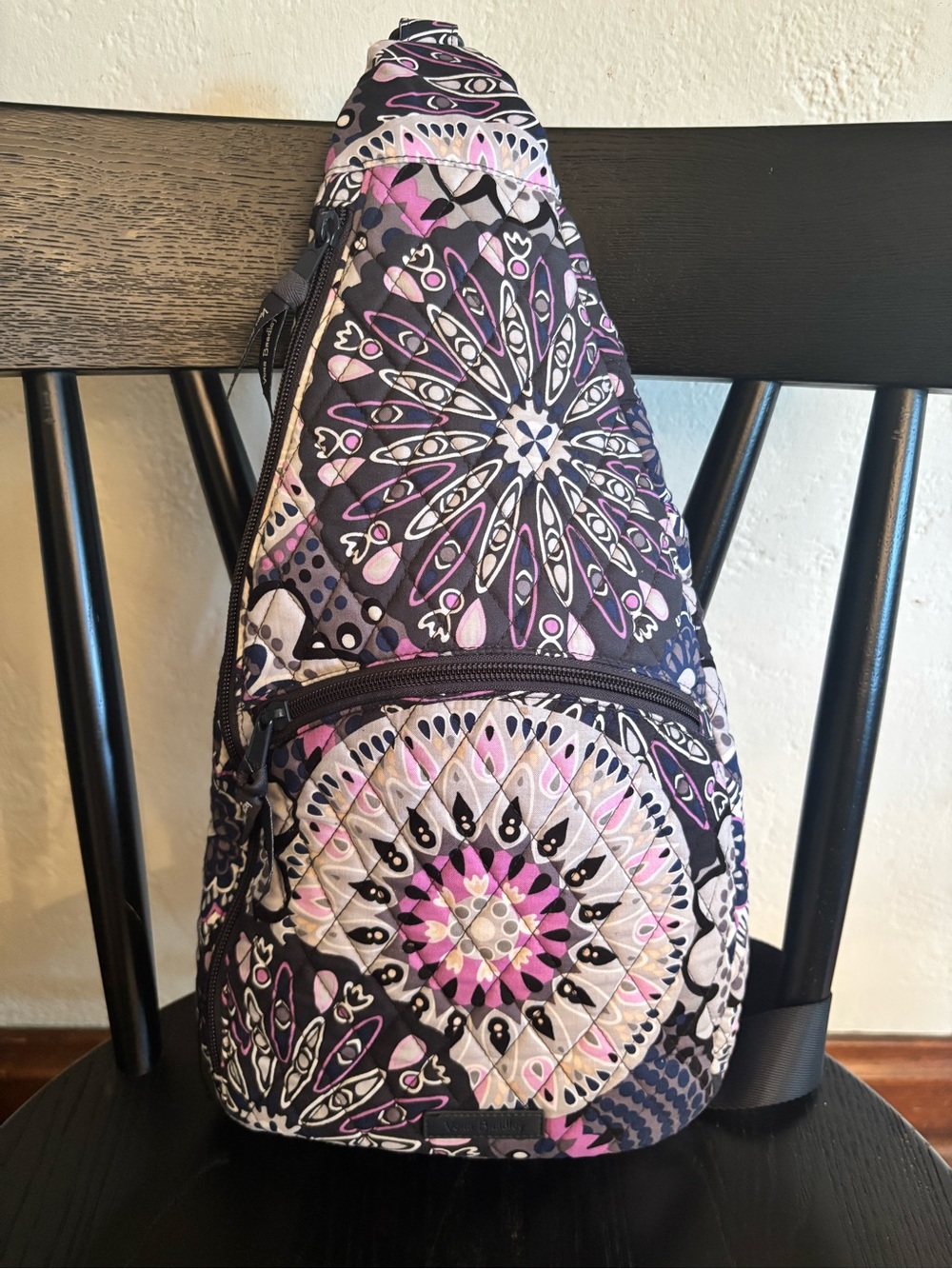 Vera Bradley Mimosa Medallion sling backpack bag purple navy blue gray